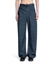 Lemaire - Denim Wide-Leg Twisted Belted Pants - Lyst