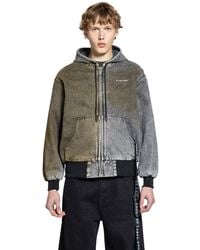 44 Label Group - Padded Denim Jacket Dirty Print - Lyst