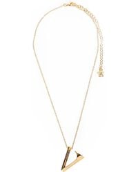 Versace - V Pendant Necklace - Lyst