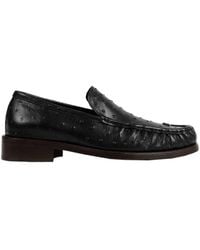 Acne Studios - Ostrich-Printed Leather Loafers - Lyst