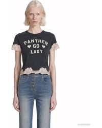 Valentino - Panther Lady Cropped T-Shirt - Lyst