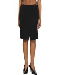 Gucci - Wool Drill Knee Lenght Skirt - Lyst
