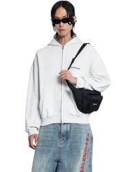 Balenciaga Y2K Zip-Up Hoodie Regular Fit in White for Men | Lyst