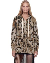Laneus - Leopard Knit Zip-Up Hoodie - Lyst