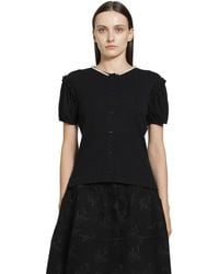 Simone Rocha - Pointelle Puff Sleeve Cardigan - Lyst