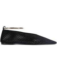 Jil Sander - Perforated Suede Ballerina - Lyst