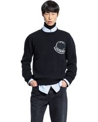 Moncler - Logo Jacquard Wool Sweater - Lyst