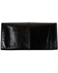 Prada - Leather Wallet With Shoulder Strap - Lyst