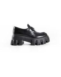 Prada - Brushed Leather Monolith Loafers - Lyst