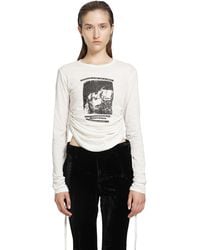 Ann Demeulemeester - Dot Wrinkled Cropped Long Sleeve Top - Lyst