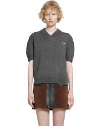 Marni - Short Sleeve V-Neck Cashmere Sweater - Lyst