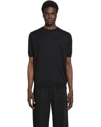 Lardini - Cotton Linen Jacquard Knit T-Shirt - Lyst