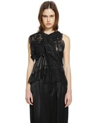 Junya Watanabe - Asymmetric Satin Lace Top - Lyst