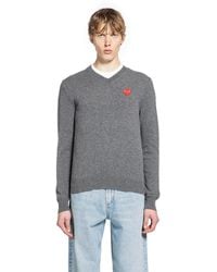 COMME DES GARÇONS PLAY - Heart V-Neck Sweater - Lyst