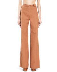 Chloé - Flared Cotton Canvas Trousers - Lyst