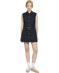 Miu Miu - Cotton Gabardine Shirt Mini Dress - Lyst