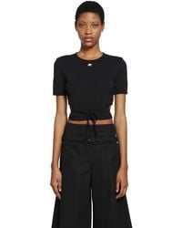 Courreges - Cropped Cut-Out Jeresy T-Shirt - Lyst