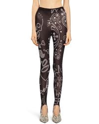 VAQUERA - Rhinestuds Knit Leggings - Lyst