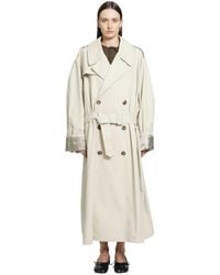MM6 by Maison Margiela - Cotton Twill Trench Coat - Lyst
