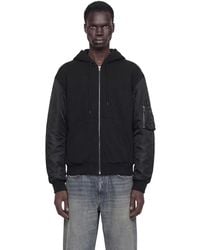 MM6 by Maison Margiela - Jersey And Nylon Zip-Up Hoodie - Lyst