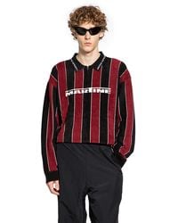 Martine Rose - Striped Cotton-Wool Polo Shirt - Lyst