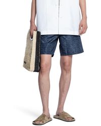 Fendi - Denim-effect Ff Nylon Swim Shorts - Lyst