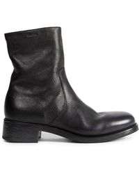 Prada - Leather Zipper Ankle Boots - Lyst