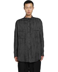 Yohji Yamamoto - Stripe Stand Collar Blouse - Lyst
