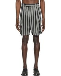Versace - Pinstripe Wool Formal Shorts - Lyst