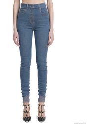 Valentino - Denim Pants With Lace - Lyst