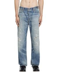Mastercraft Union - Showa Relaxed Natsu Ao Repaired Jeans - Lyst