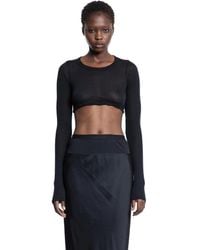 Rick Owens - Maglietta A Maniche Lunghe Corta Di Hollywood - Lyst