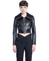 McQueen - Folded Collar Leather Jacket - Lyst