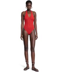 Laneus - Pointelle Stitch Knit Swimsuit - Lyst