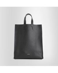 Hender Scheme 'piano' Pleated Leather Tote in Dark Brown (Brown 