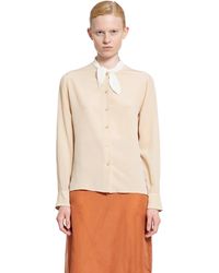 Prada - Lavallière Crêpe De Chine Shirt - Lyst
