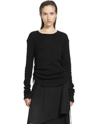Ann Demeulemeester - Dot Wrinkled Cropped Long Sleeves Top - Lyst