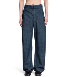 Lemaire - Denim Wide-Leg Twisted Belted Pants - Lyst