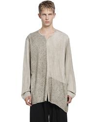 Ziggy Chen - Screen Print V-Neck Long Sleeve T-Shirt - Lyst