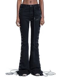 Ann Demeulemeester - Treze Lace-Up Bootcut Jeans - Lyst