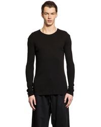 Ann Demeulemeester - Greg Long Sleeve T-shirt In Cotton Rib Jersey - Lyst