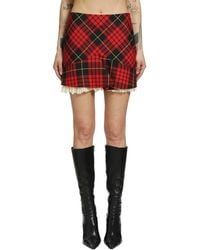 McQueen - Tartan Kickback Mini Skirt - Lyst
