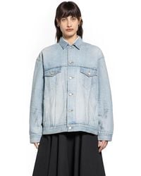 Balenciaga - Masking Tape Logo Denim Jacket - Lyst