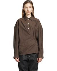 Lemaire - Straight Collar Twisted Shirt - Lyst