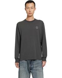 Stone Island - 2100025 Cotton Jersey 'Fissato' Effect Ls T-Shirt - Lyst