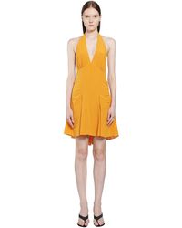 Saint Laurent - Silk Crepe De Chine Halter Dress - Lyst