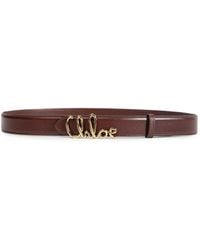 Chloé - Iconic Logo Leather Belt - Lyst