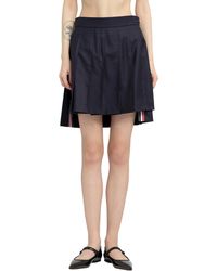 Thom Browne - Super 120's Twill Pleated Mini Skirt - Lyst