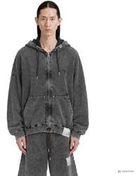 Maison Mihara Yasuhiro - Bleached Zip-Up Hoodie - Lyst