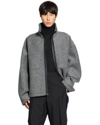 Herno - Felt Zip-up Jacket - Lyst